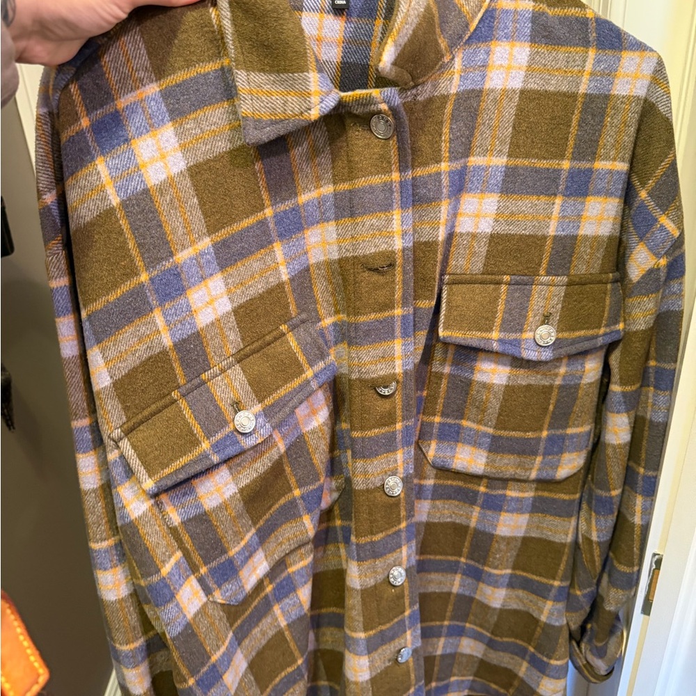 Plaid Button-Up Shirt oversized